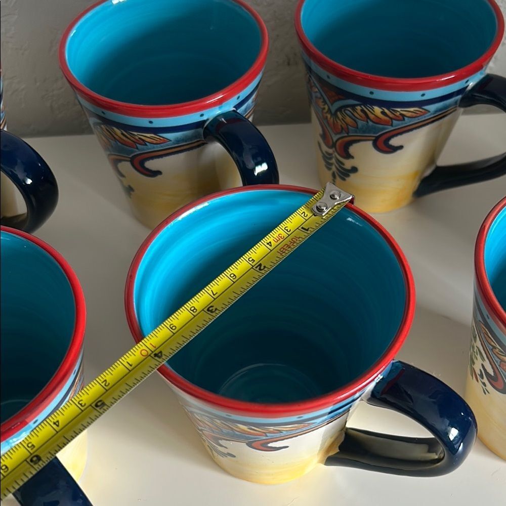 Vibrant Yellow and Blue Dining Mugs Set of Seven - Picture 8 of 8